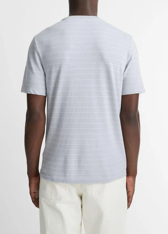 TShirts and Polos Men Vince Striped Cotton TShirt Ocean Glassoptic White TShirts and Polos Men Vince Striped Cotton TShirt Ocean Glassoptic White