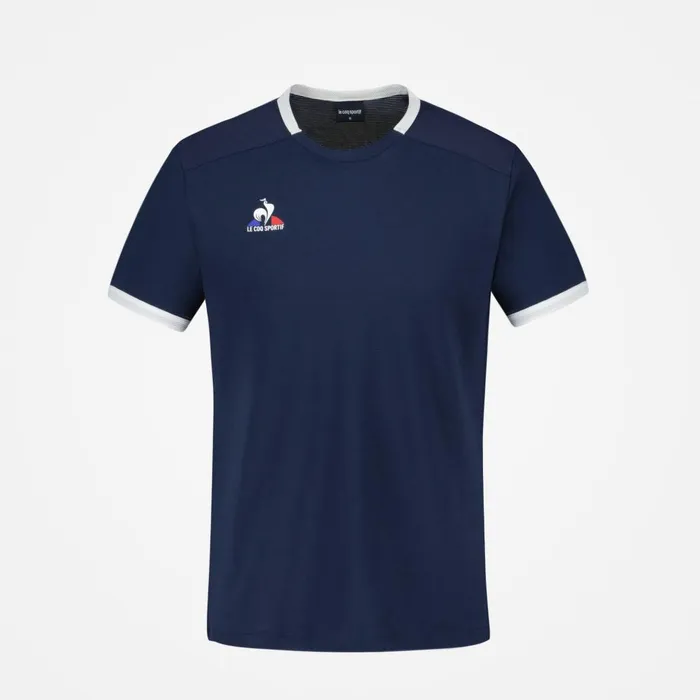 Tshirts And Tops Men Le Coq Sportif Tennis TShirt Dress Bluesnew Optical White