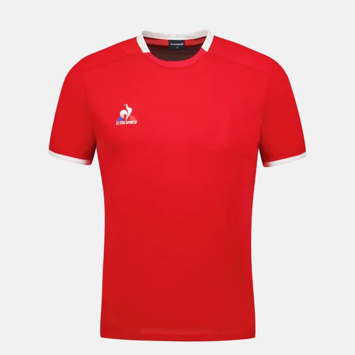 Tshirts And Tops Men Le Coq Sportif Tennis TShirt Pur Rougenew Optical White