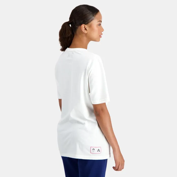 Tshirts And Tops MenWomen Le Coq Sportif Paris 2024 TShirt Marshmallow