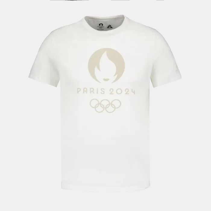 Tshirts And Tops MenWomen Le Coq Sportif Paris 2024 TShirt Marshmallow