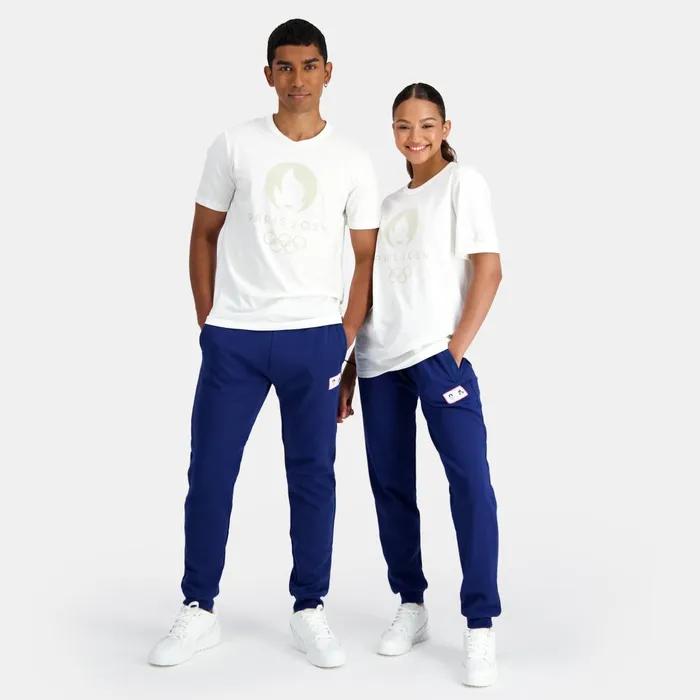Tshirts And Tops MenWomen Le Coq Sportif Paris 2024 TShirt Marshmallow