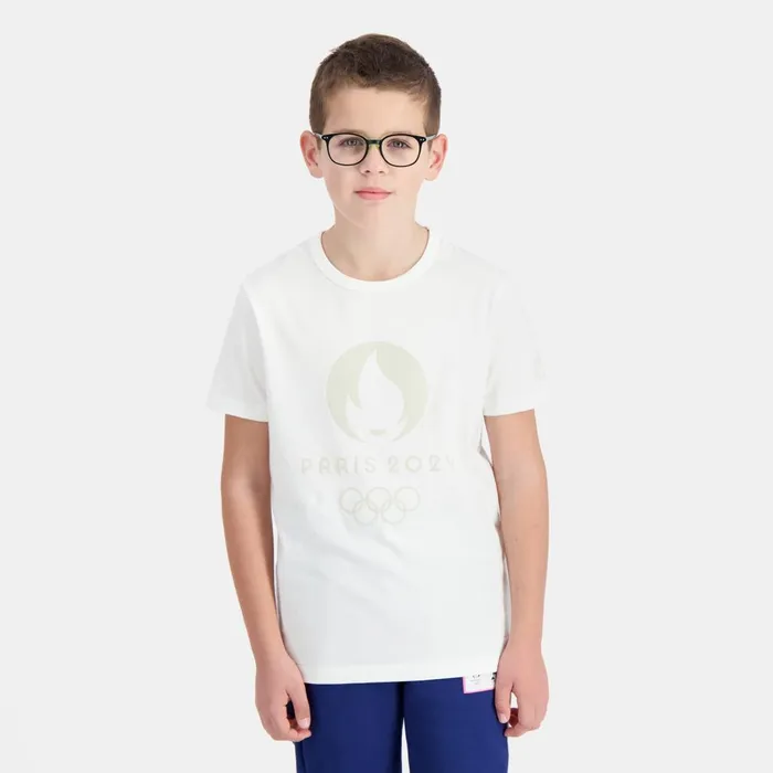 Tshirts Kids Le Coq Sportif Paris 2024 TShirt Kids Marshmallow