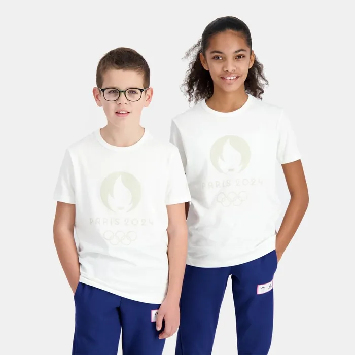 Tshirts Kids Le Coq Sportif Paris 2024 TShirt Kids Marshmallow