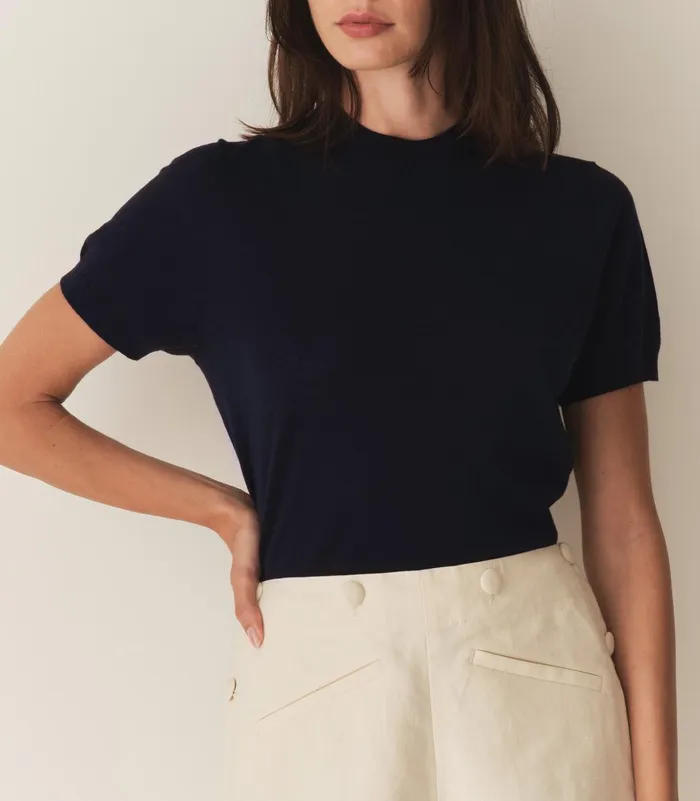 Tees Women DEN Colombe Knit Top Deep Navy