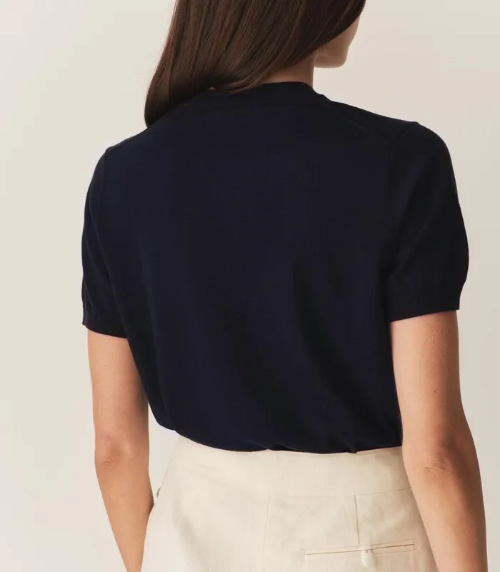 Tees Women DEN Colombe Knit Top Deep Navy Tees Women DEN Colombe Knit Top Deep Navy