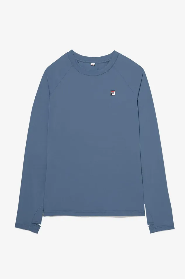 Tennis Women Fila Tennis Essentials Long Sleeve UV Blocker 492 Elemental Blue Tennis Women Fila Tennis Essentials Long Sleeve UV Blocker 492 Elemental Blue