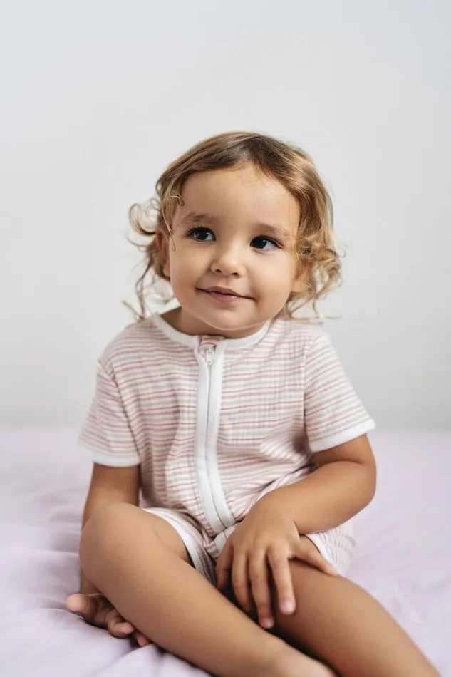 The Billie Short Sleeve Zip Romper Vanillacali Pink Stripe Baby Cotton On Rompers and Bubbysuits The Billie Short Sleeve Zip Romper Vanillacali Pink Stripe Baby Cotton On Rompers and Bubbysuits