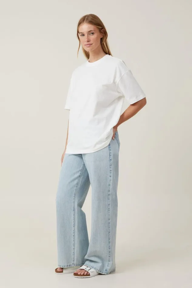 The Boxy Oversized Tee Vintage White Women Cotton On Tops