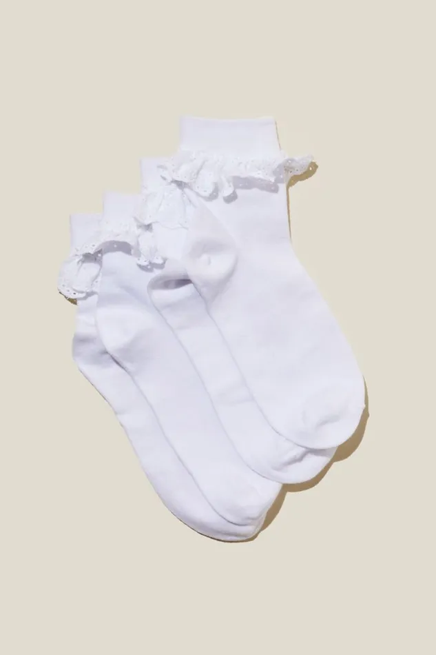 The Perfect Pair Pretty Frill Sock White Women Cotton On Socks