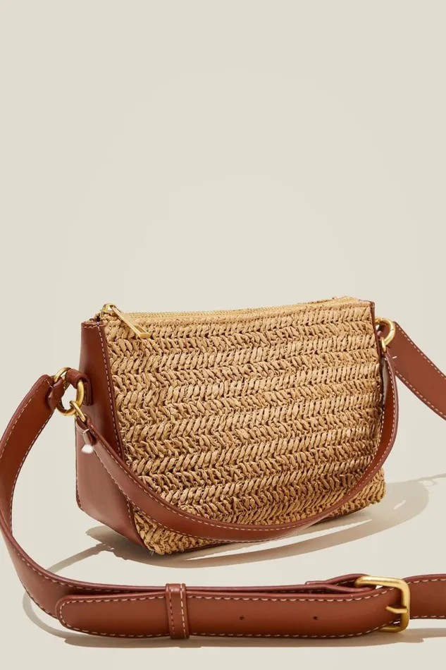 Tilly Textured Cross Body Bag Chocolatenatural Woven Women Cotton On Bags and Belts Tilly Textured Cross Body Bag Chocolatenatural Woven Women Cotton On Bags and Belts