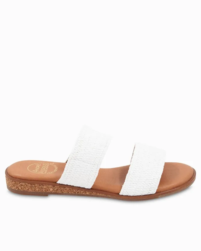 Tommy Bahama Andr Assous Galia Stretch Raffia Sandals White Women Shoes and Sandals