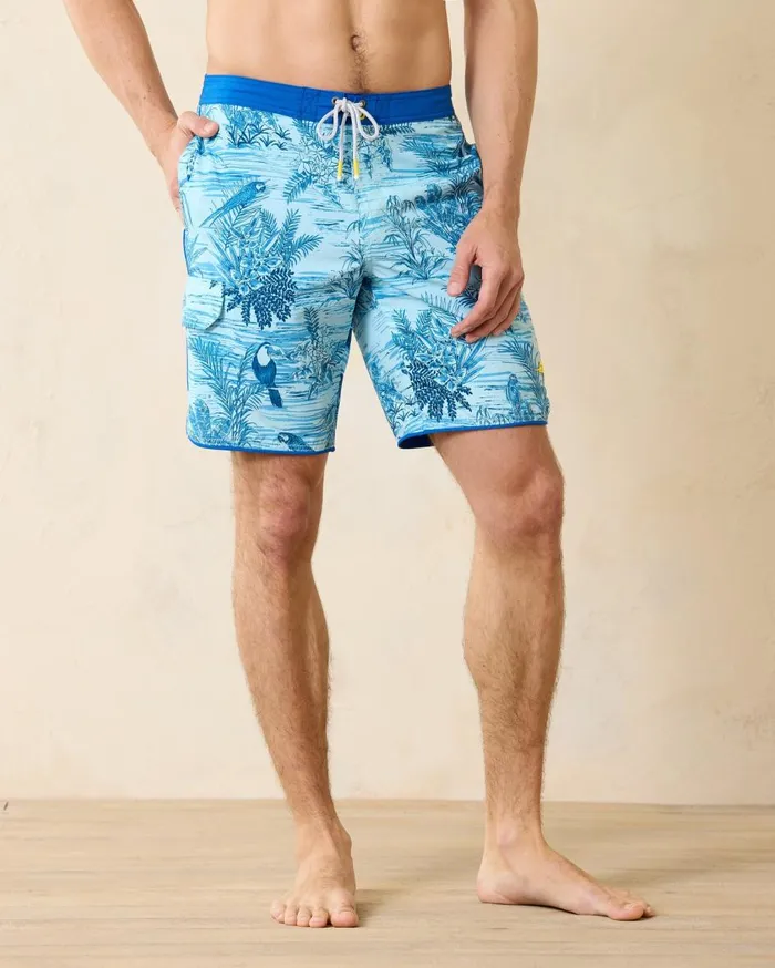 Tommy Bahama Baja Cove 9Inch Boardshorts River Blue Men Swim and Boardshorts