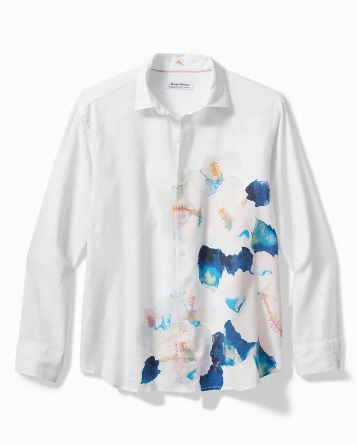 Tommy Bahama Barbados Breeze Monet Gardens StretchLinen Shirt Vintage White Men Shirts Tommy Bahama Barbados Breeze Monet Gardens StretchLinen Shirt Vintage White Men Shirts