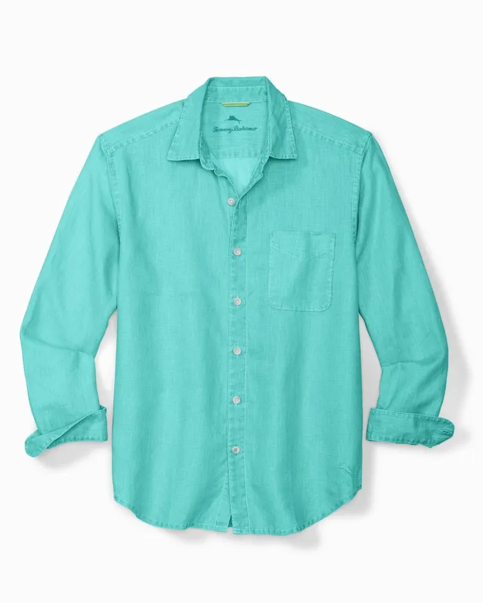 Tommy Bahama Big and Tall Sea Glass Breezer Linen Shirt Lawn Chair Big and Tall Shirts Tommy Bahama Big and Tall Sea Glass Breezer Linen Shirt Lawn Chair Big and Tall Shirts