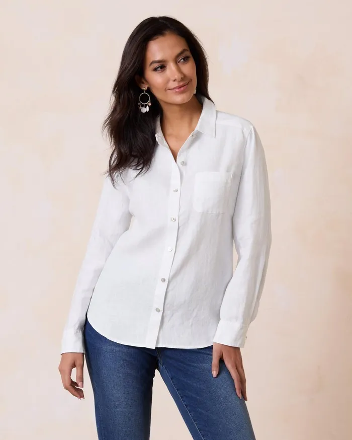 Tommy Bahama Coastalina Ocean Surf Stripe Sleeveless Linen Top Soft Flamingo Women Tops and Shirts Tommy Bahama Coastalina Ocean Surf Stripe Sleeveless Linen Top Soft Flamingo Women Tops and Shirts