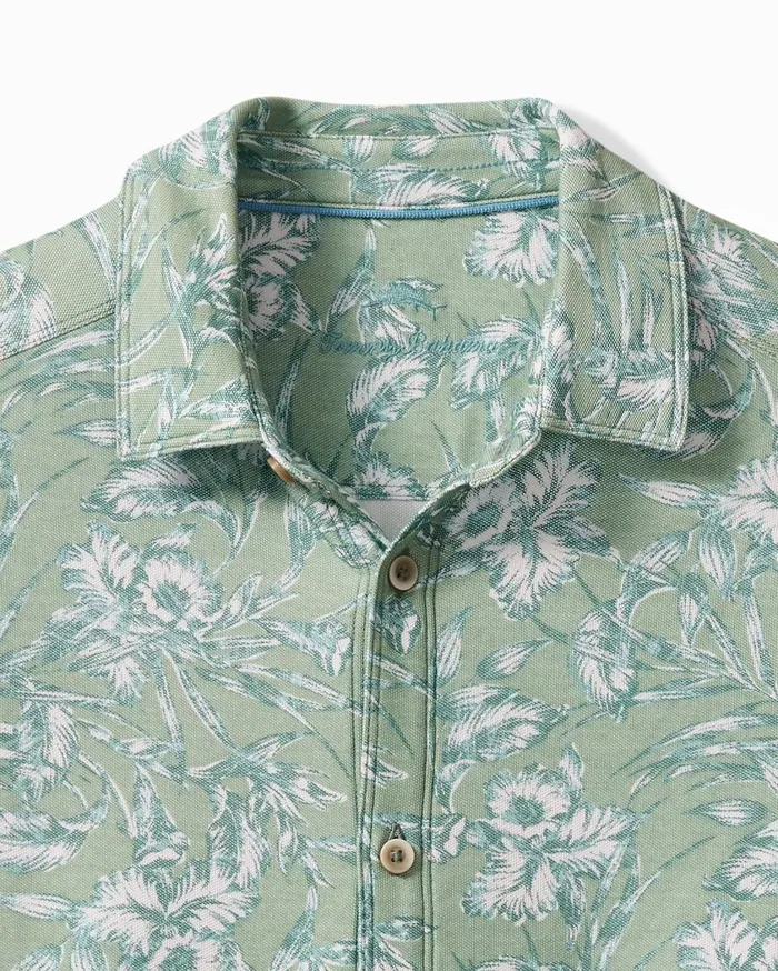 Tommy Bahama Iris Vines IslandZone Knit Shirt Iceberg Green Men Shirts Tommy Bahama Iris Vines IslandZone Knit Shirt Iceberg Green Men Shirts