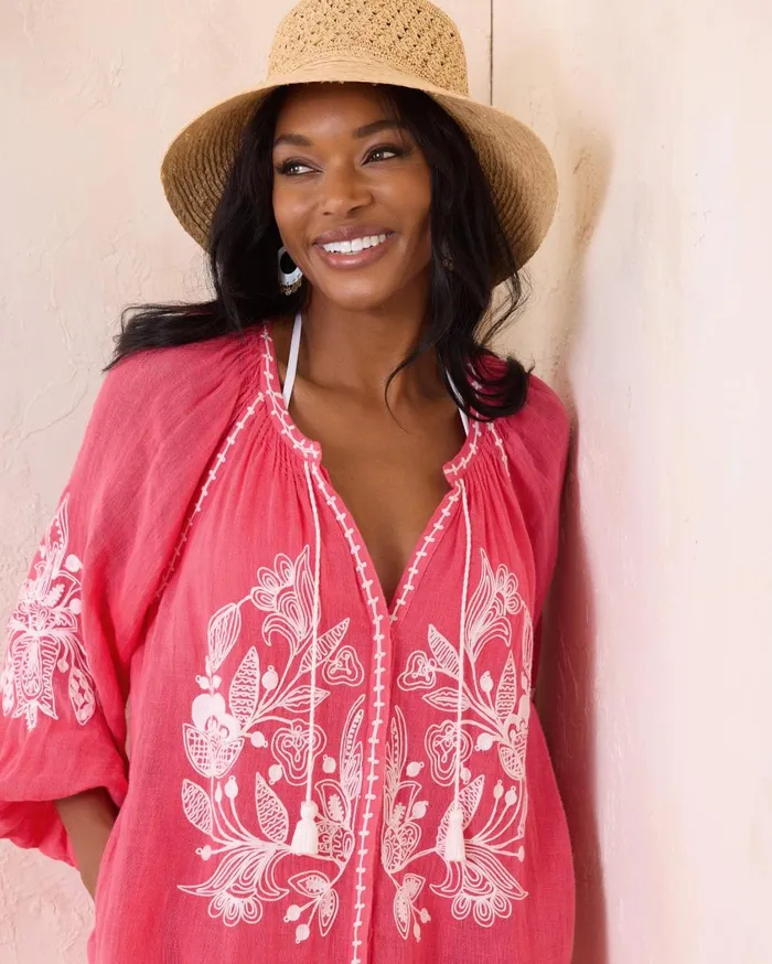 Tommy Bahama Linen Gauze Tunic Coverup Dress Coral Coast Women Dresses Tommy Bahama Linen Gauze Tunic Coverup Dress Coral Coast Women Dresses