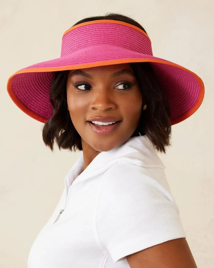 Tommy Bahama Packable UltraBraid Visor Hot Pinkorange Women Luggage and Travel Tommy Bahama Packable UltraBraid Visor Hot Pinkorange Women Luggage and Travel