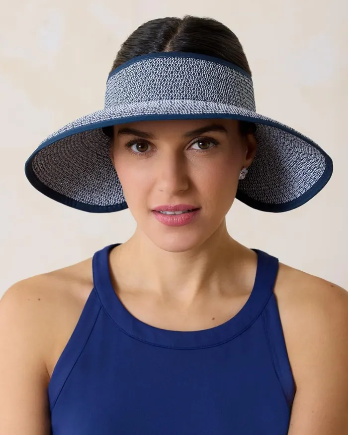Tommy Bahama Packable UltraBraid Visor Navywhite Mix Women Luggage and Travel Tommy Bahama Packable UltraBraid Visor Navywhite Mix Women Luggage and Travel