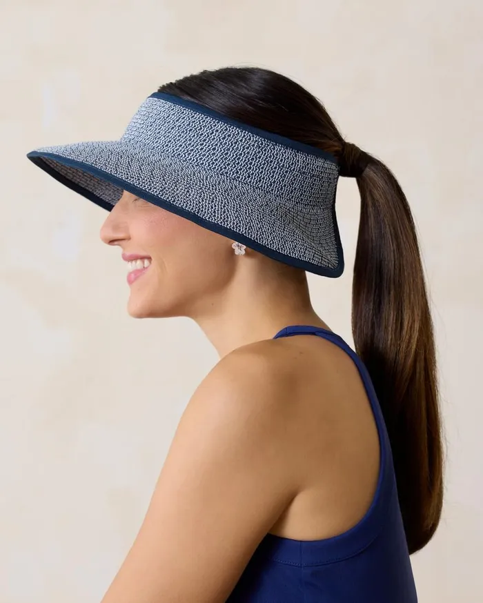 Tommy Bahama Packable UltraBraid Visor Navywhite Mix Women Luggage and Travel Tommy Bahama Packable UltraBraid Visor Navywhite Mix Women Luggage and Travel