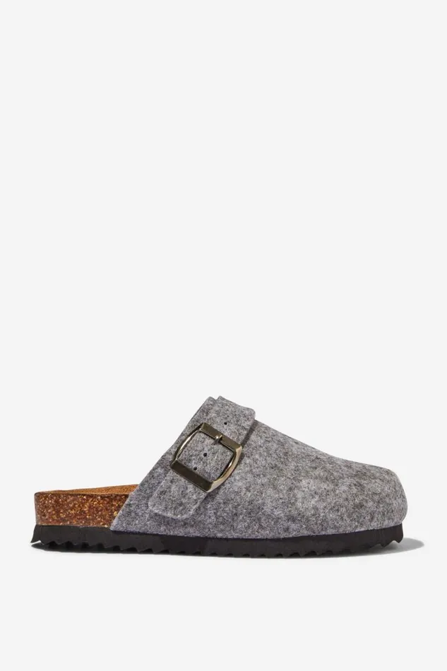 Tommy Buckle Slide Grey GirlsBoys Cotton On Flats and Sandals
