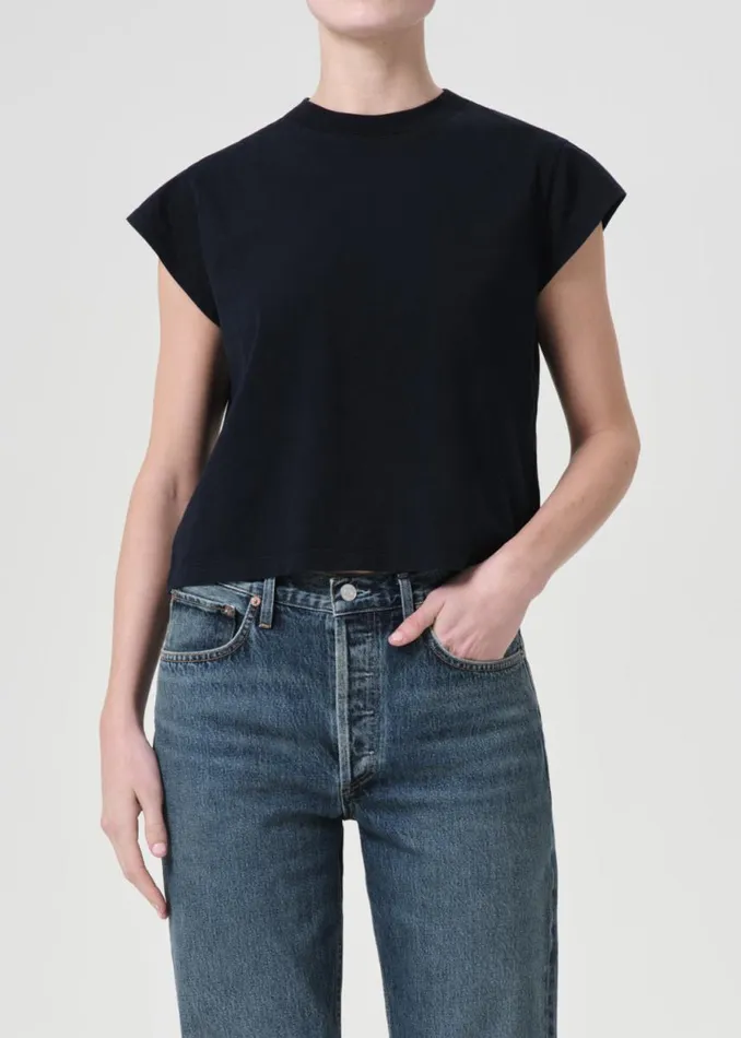 Tops and Bodysuits Women Agolde Bryce Tee In Storm