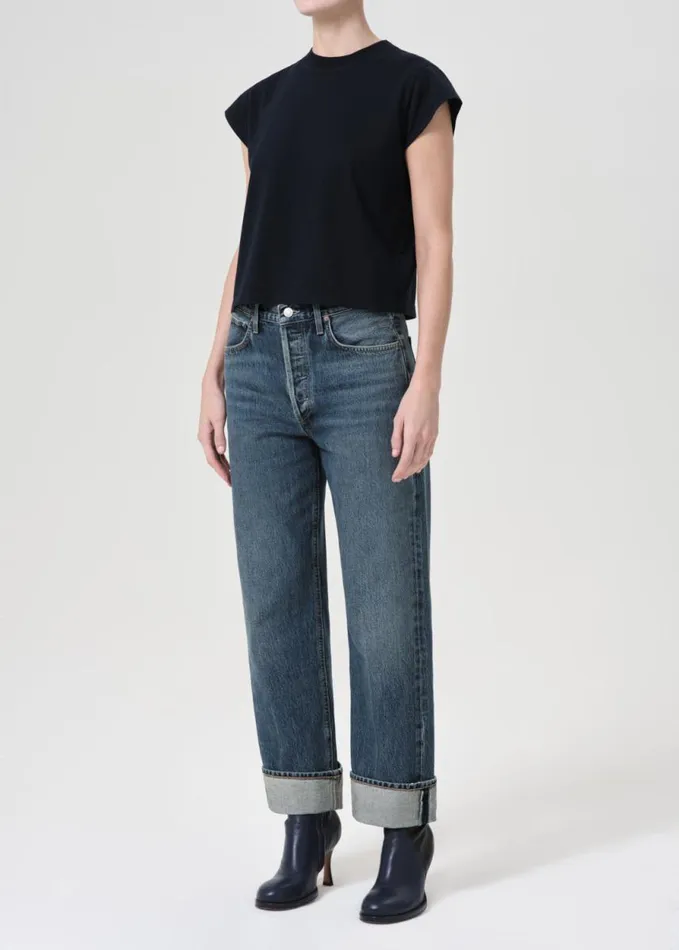 Tops and Bodysuits Women Agolde Bryce Tee In Storm