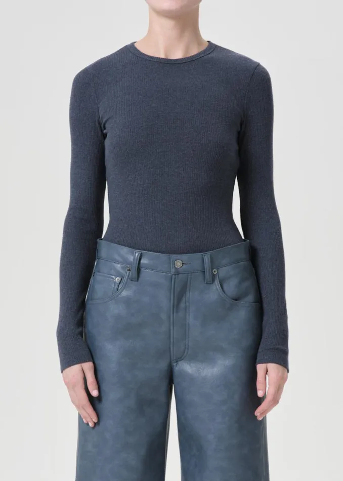 Tops and Bodysuits Women Agolde Delphi Slim Tee In Blue Jay