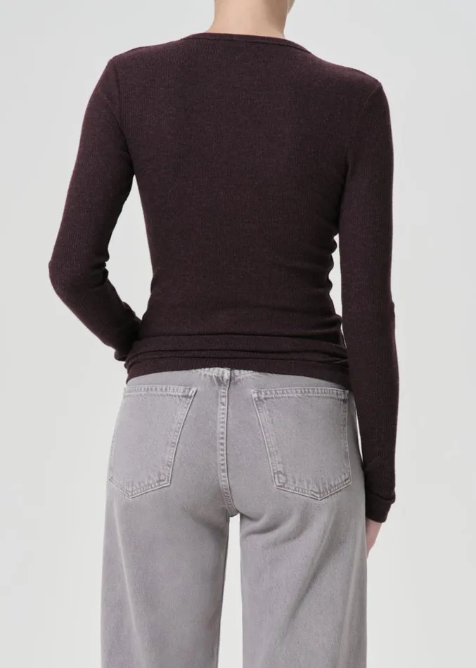 Tops and Bodysuits Women Agolde Delphi Slim Tee In Raisin