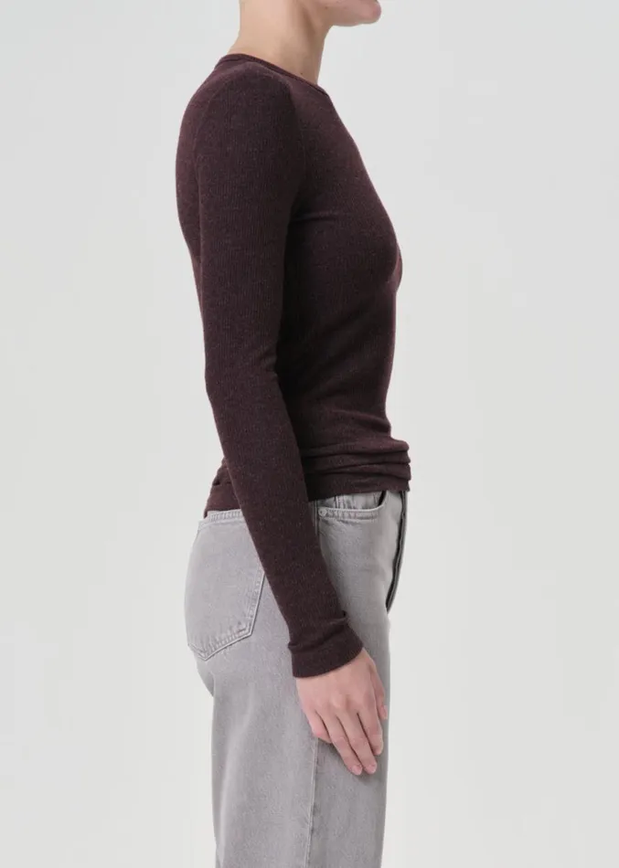 Tops and Bodysuits Women Agolde Delphi Slim Tee In Raisin