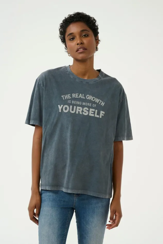 Tops and TShirts Women CULTURE CUchamanna Tshirt Black Wash