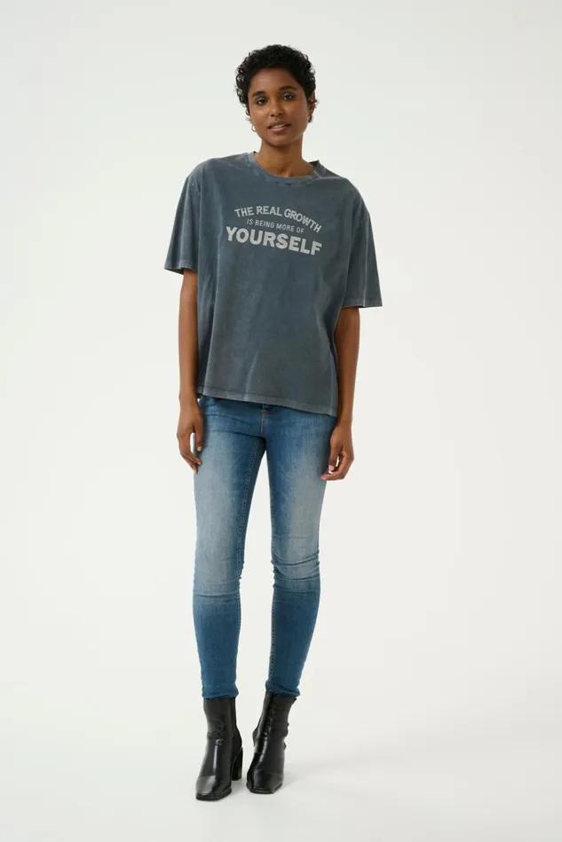 Tops and TShirts Women CULTURE CUchamanna Tshirt Black Wash