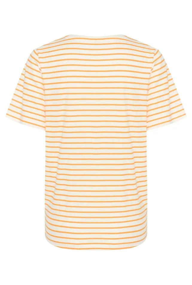 Tops and TShirts Women CULTURE CUdeia Tshirt Whiteorange Stripe