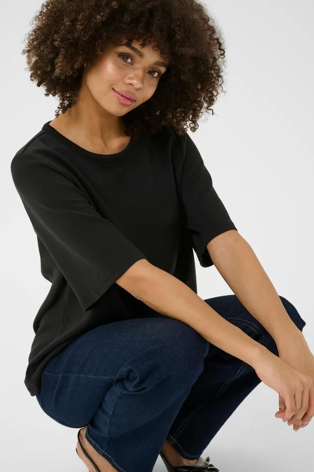Tops and TShirts Women CULTURE CUhara Tshirt Black