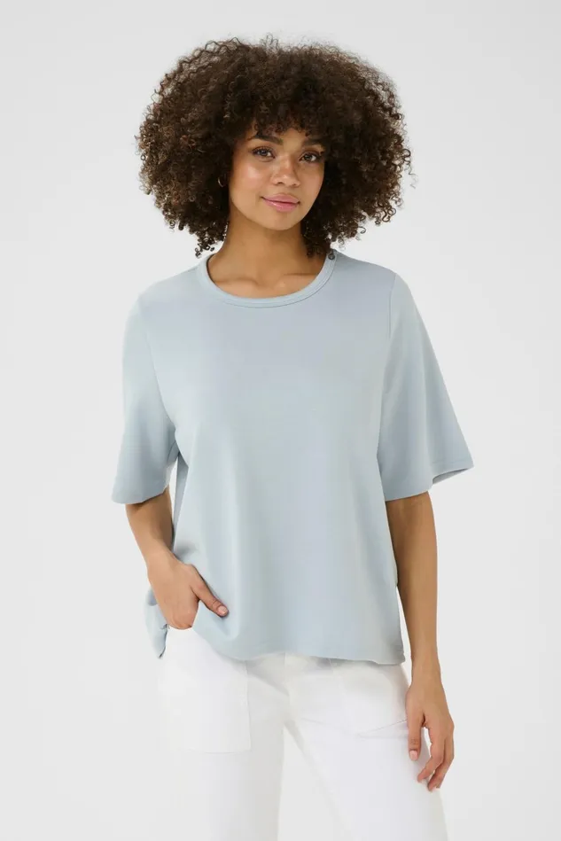 Tops and TShirts Women CULTURE CUhara Tshirt Cashmere Blue