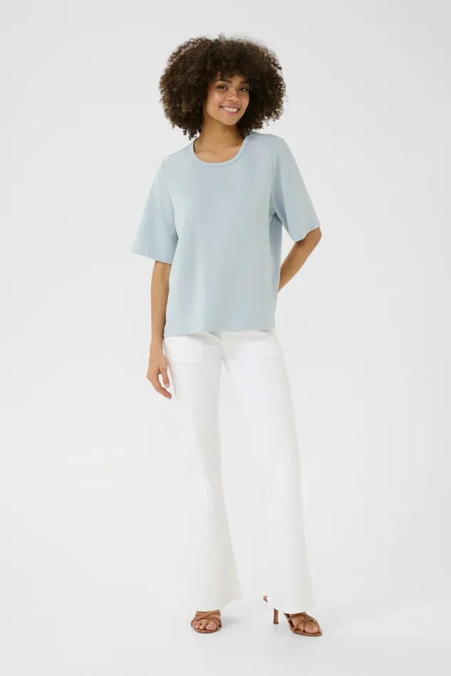 Tops and TShirts Women CULTURE CUhara Tshirt Cashmere Blue