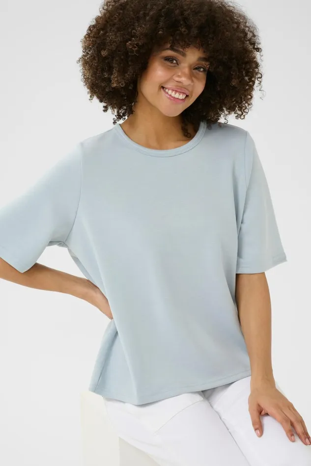 Tops and TShirts Women CULTURE CUhara Tshirt Cashmere Blue