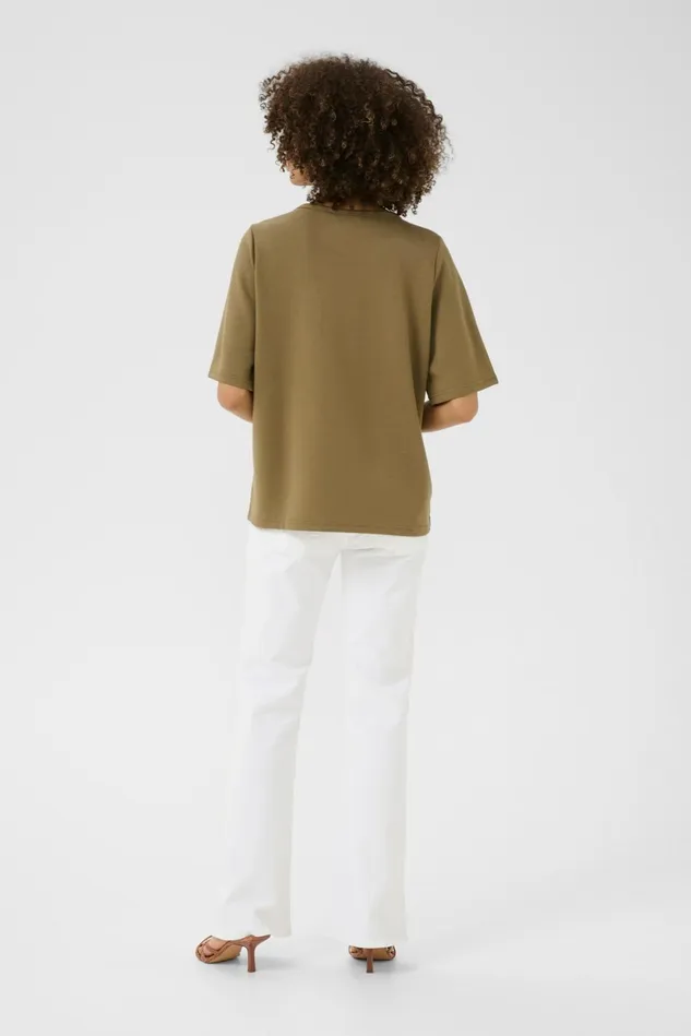 Tops and TShirts Women CULTURE CUhara Tshirt Dusky Green