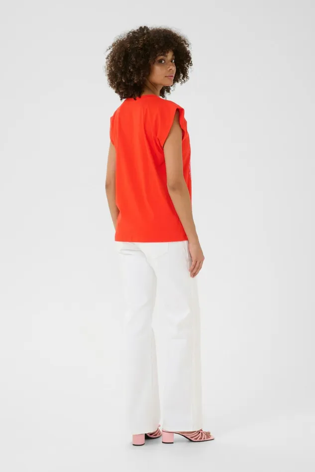 Tops and TShirts Women CULTURE CUroxy Tshirt Redpink
