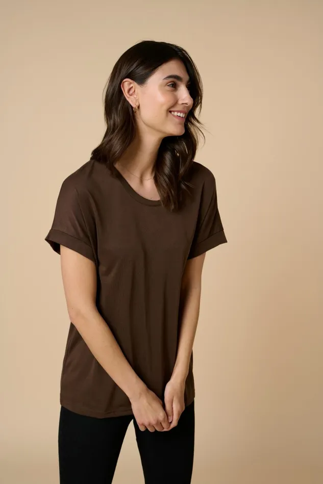 Tops and TShirts Women CULTURE Kajsa Tshirt Friar Brown