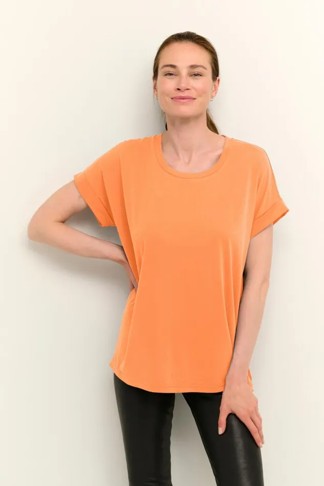 Tops and TShirts Women CULTURE Kajsa Tshirt Tangerine