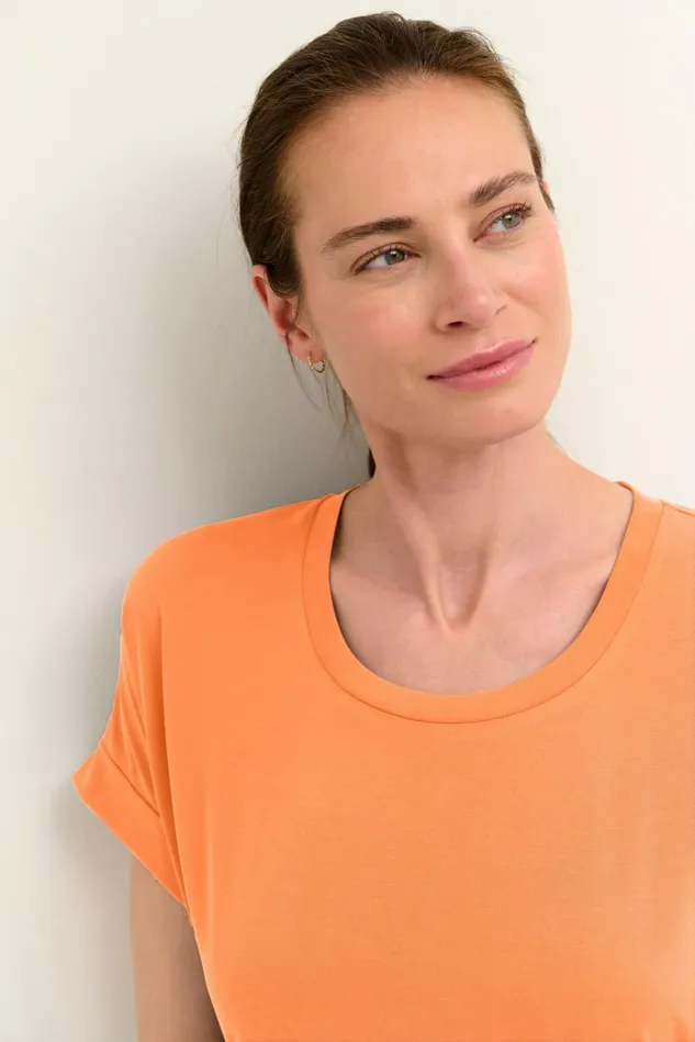 Tops and TShirts Women CULTURE Kajsa Tshirt Tangerine