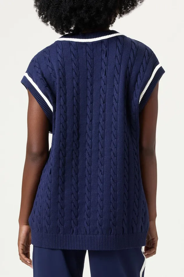 Tops and TShirts Women Fila Baseline Cable Knit Vest 492 Filanavygardenia Tops and TShirts Women Fila Baseline Cable Knit Vest 492 Filanavygardenia