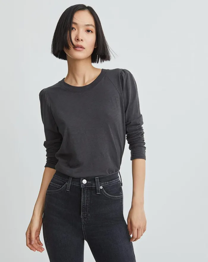 Tops and Tees Shop Veronica Beard Mason Baseball Tee White