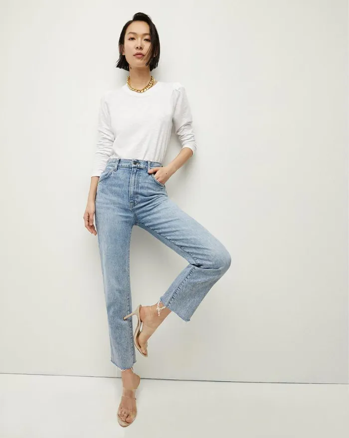 Tops and Tees Shop Veronica Beard Mason Baseball Tee White