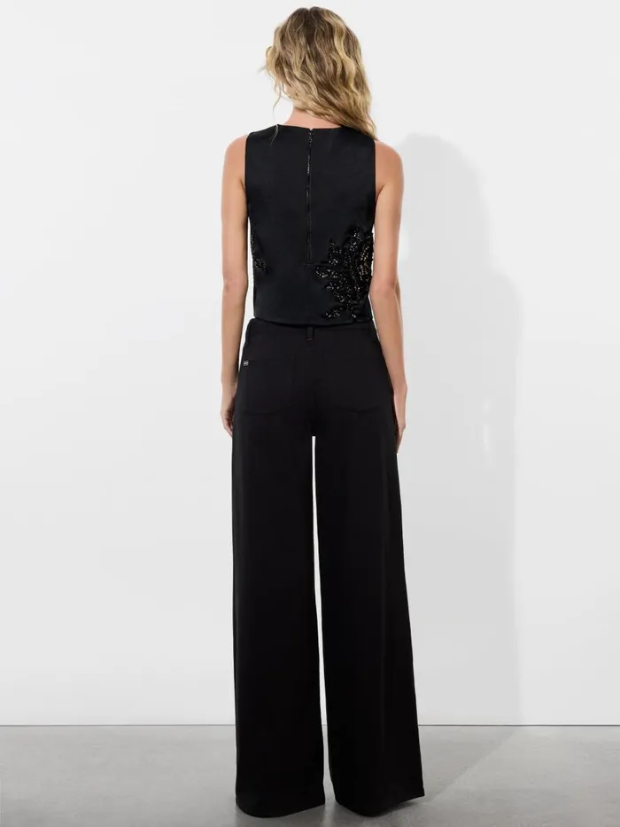 Tops Women Alice Olivia AMAL EMBELLISHED TANK Le Parisien Blackgunmetal