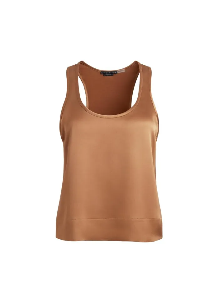 Tops Women Alice Olivia AVRIL BOXY TANK Camel
