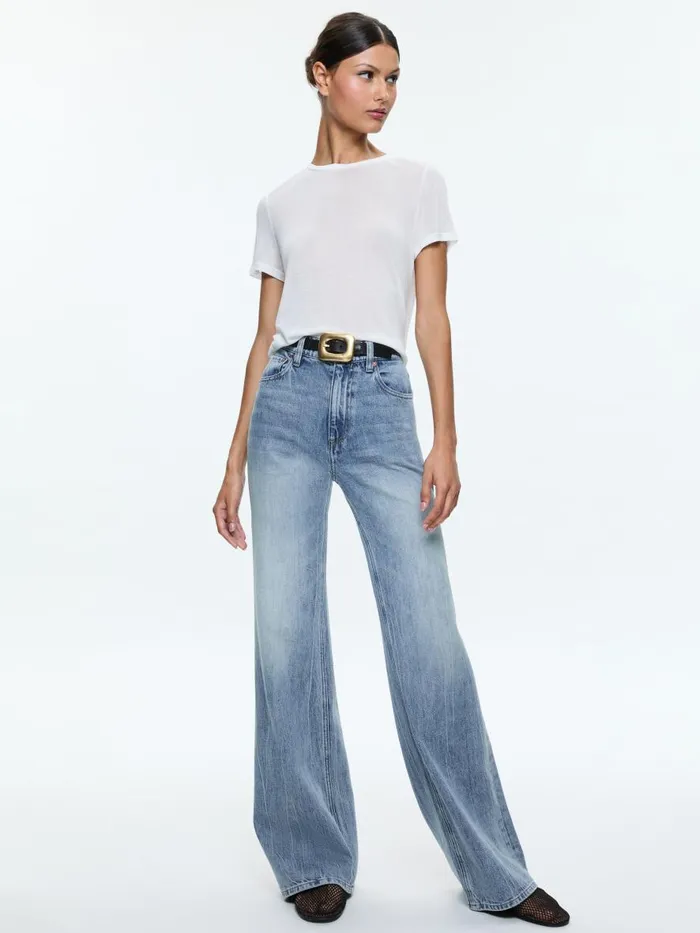 Tops Women Alice Olivia CINDY CLASSIC CROPPED TEE Black
