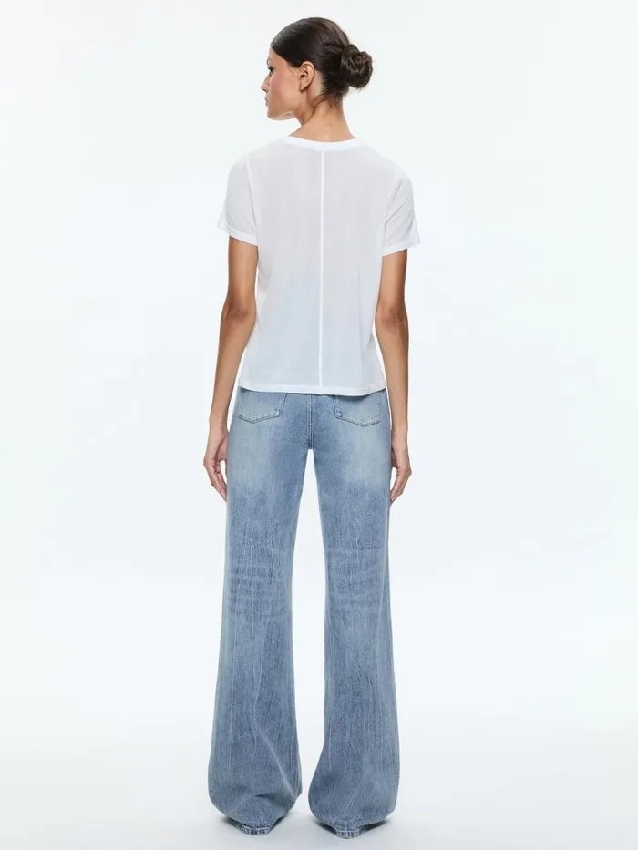 Tops Women Alice Olivia CINDY CLASSIC CROPPED TEE Black